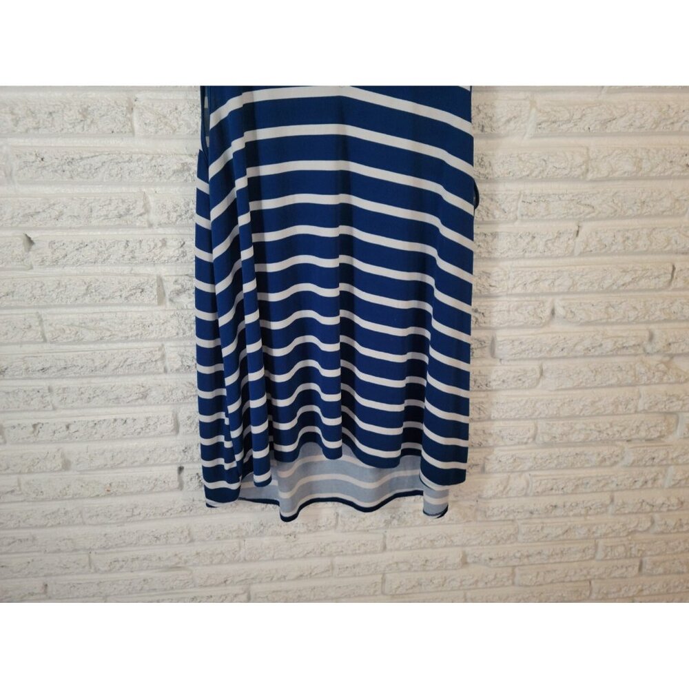 Lularoe Women Top 2XL Plus Tunic Sleeveless Dress Asymmetric Blue STR19E - Picture 5 of 11